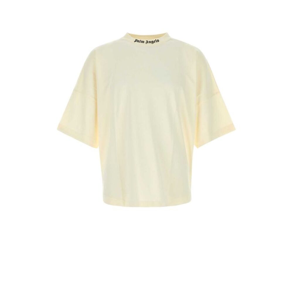 Palm Angels Men Cream Cotton Oversize T-Shirt
